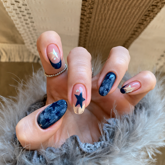 Sweet-Cool French Short Press-On Nails product image