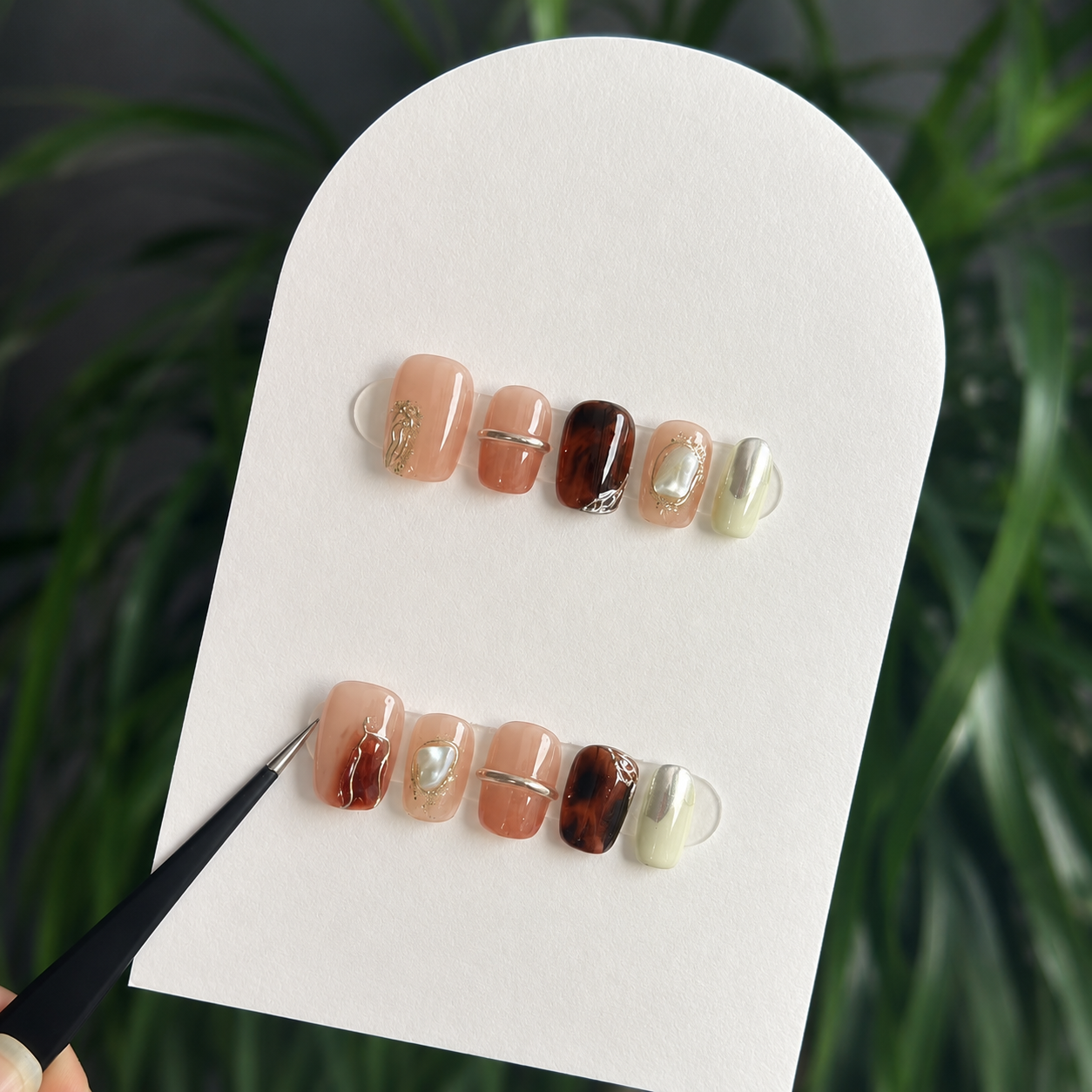Metallic Baroque Tortoise Press-On Nails