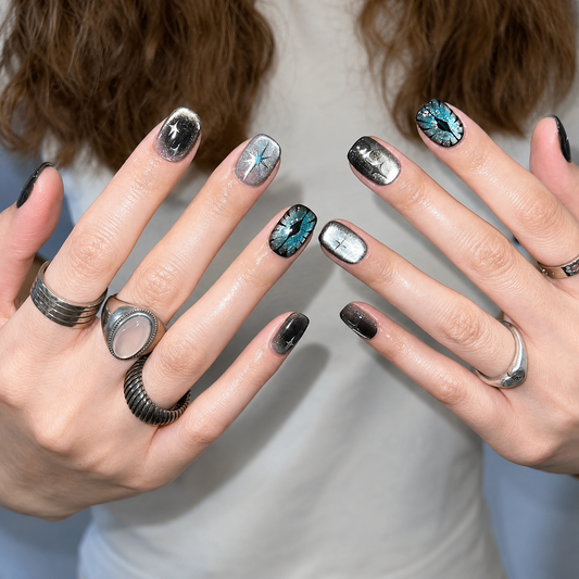 Evil Eye Butterfly Cat Eye Press-On Nails product image