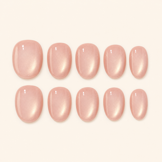 Dewy Jelly Glass-Bead Cat Eye Press-On Nails product image