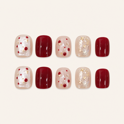 Lunar New Year Glow Short Press-On Nails