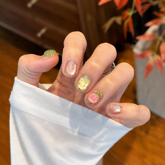 Hand-Painted Character Cat Eye Press-On Nails product image