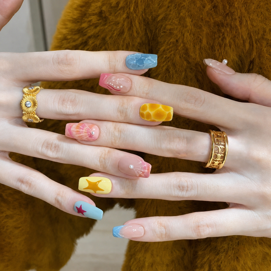 Carved Floral Summer Press-On Nails product image