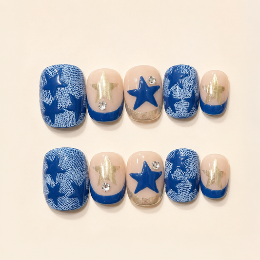 Sweet-Cool French Short Press-On Nails product image