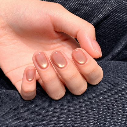 Dewy Jelly Glass-Bead Cat Eye Press-On Nails