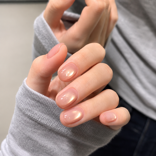 Dewy Jelly Glass-Bead Cat Eye Press-On Nails product image