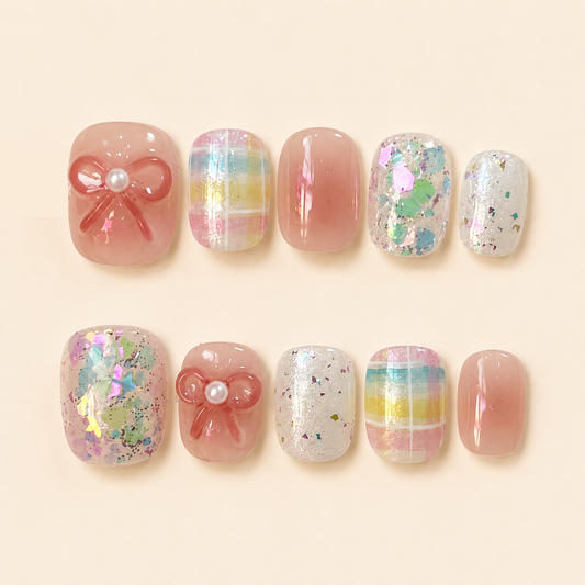 Stage Sparkle Bow Press-On Nails product image
