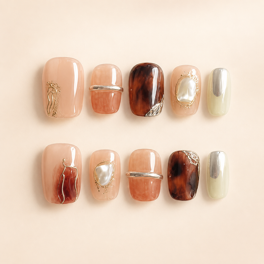 Metallic Baroque Tortoise Press-On Nails product image