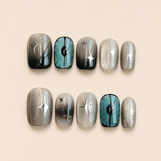 Evil Eye Butterfly Cat Eye Press-On Nails product image