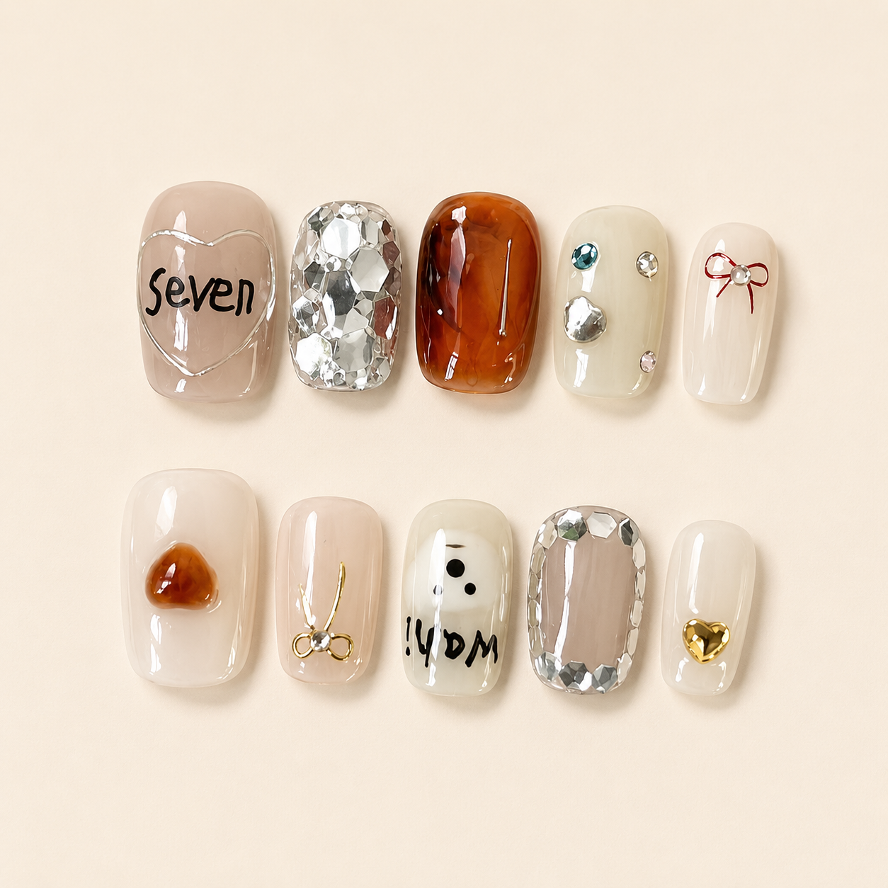 Korean Sweet-Cool Puppy Press-On Nails