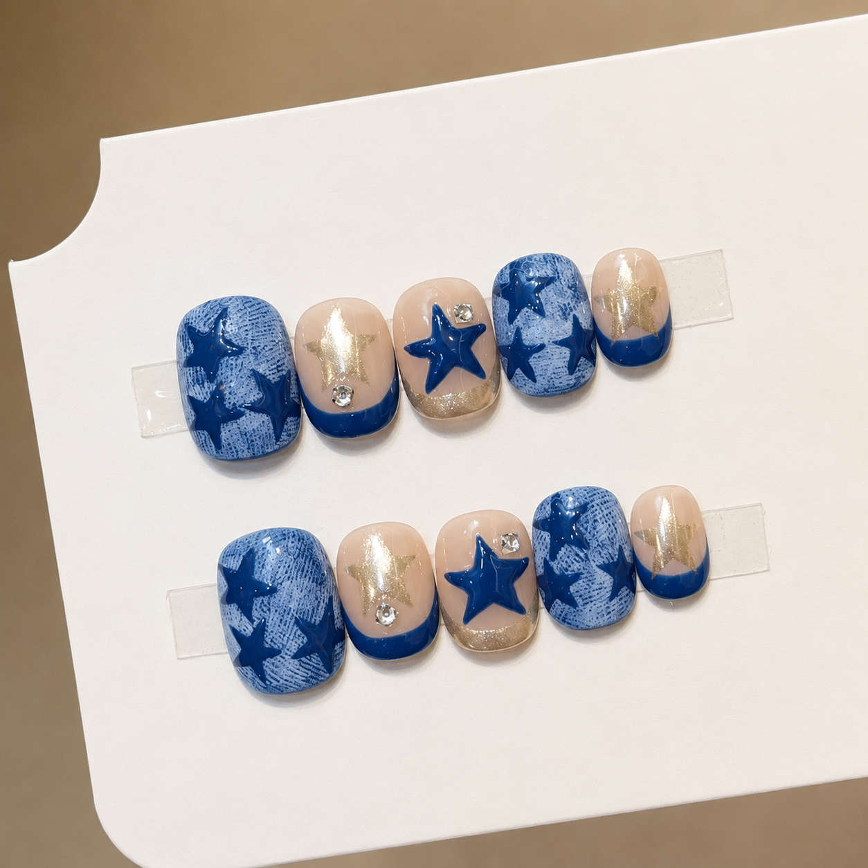 Sweet-Cool French Short Press-On Nails