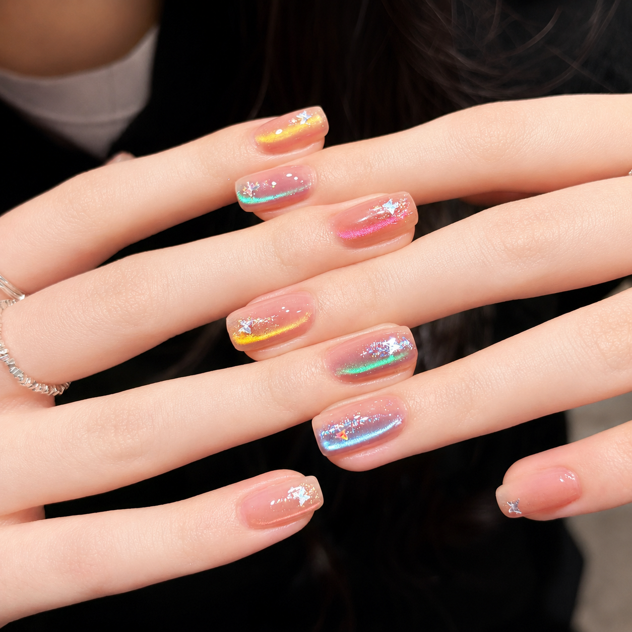 Spring Aura Cat Eye Press-On Nails