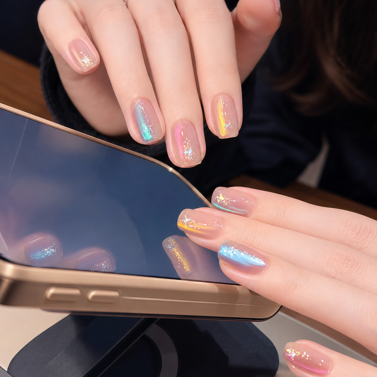 Spring Aura Cat Eye Press-On Nails