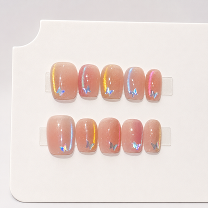 Spring Aura Cat Eye Press-On Nails