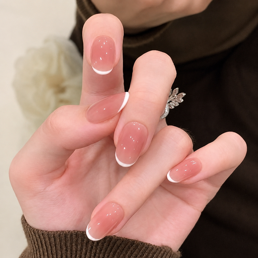 Icy Pink French Tip Press-On Nails product image