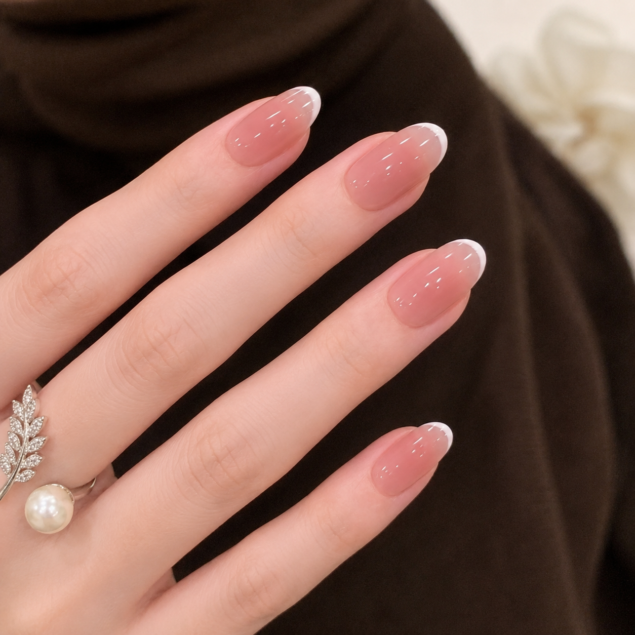 Icy Pink French Tip Press-On Nails product image