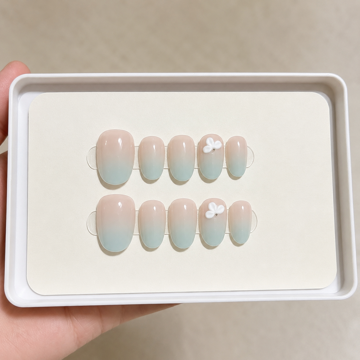Mint Cream Petal Press-On Nails product image