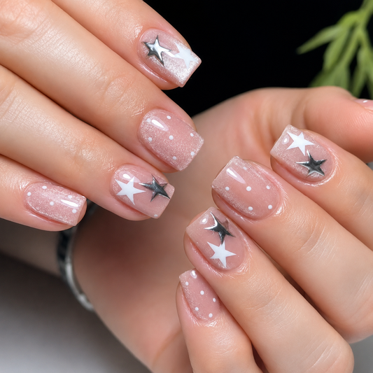 French Star Cat Eye Press-On Nails product image