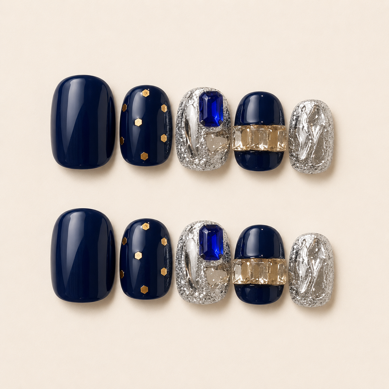 Deep Sea Star Navy Press-On Nails product image