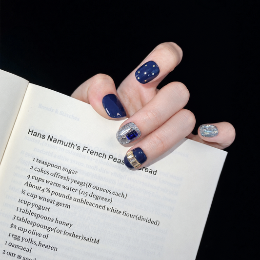Deep Sea Star Navy Press-On Nails product image