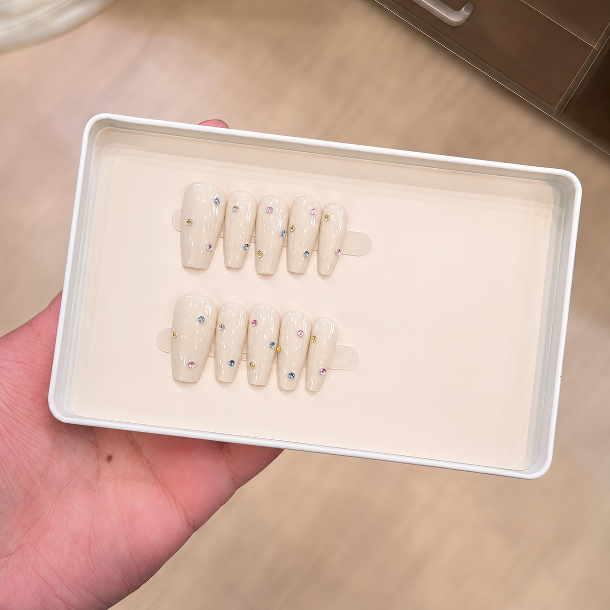 Minimalist White Cream Press-On Nails product image