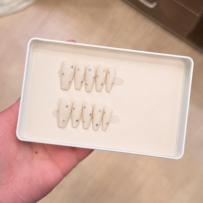 Minimalist White Cream Press-On Nails product image