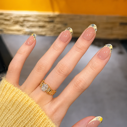 Milky White French Rhinestone Press-On Nails product image