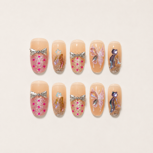Metallic Butterfly Sparkle Press-On Nails product image