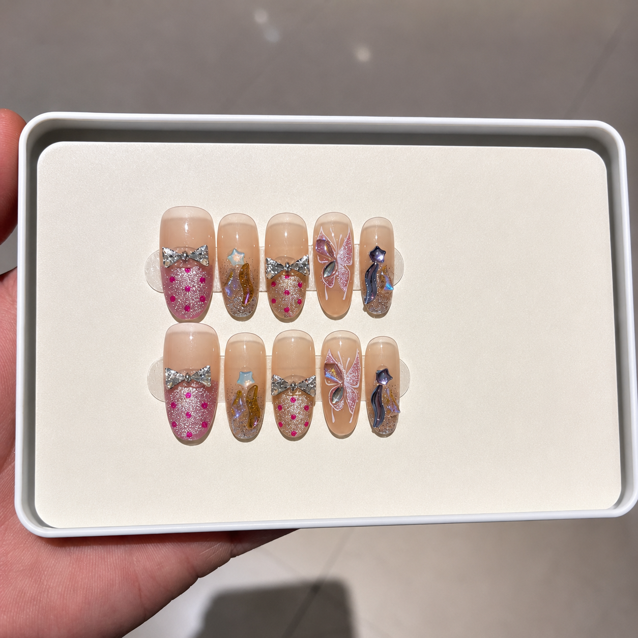 Metallic Butterfly Sparkle Press-On Nails product image