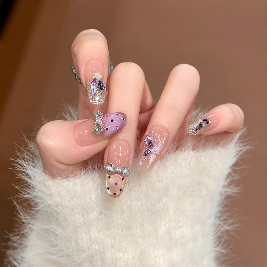Metallic Butterfly Sparkle Press-On Nails product image