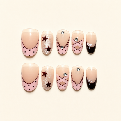French Plaid Star Press-On Nails product image