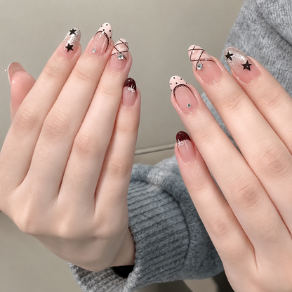 French Plaid Star Press-On Nails product image