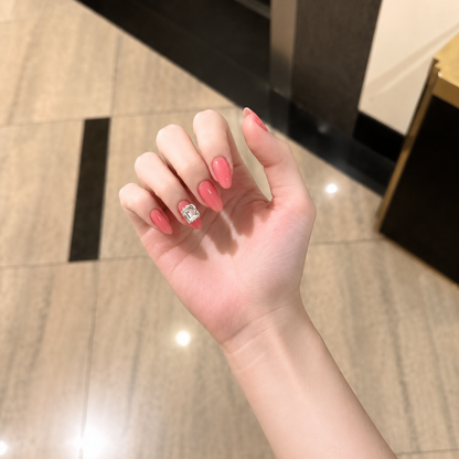 Blush Pink Rhinestone Press-On Nails product image