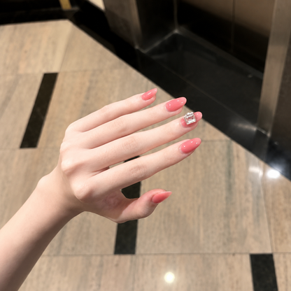 Blush Pink Rhinestone Press-On Nails product image