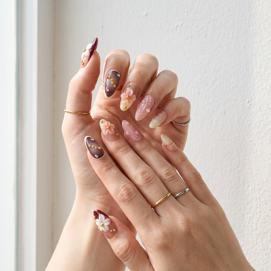 French Camellia Floral Press-On Nails product image